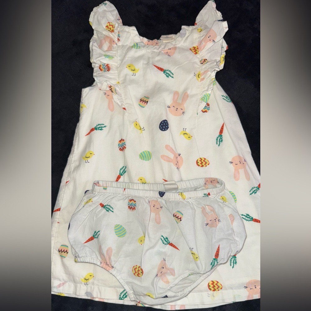 Tucker + Tate White Bunny and Chick Print Diaper Cover Set